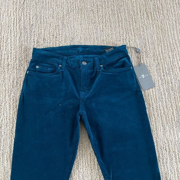 7 For All Mankind Green Corduroy Midrise Pant - Picture 5 of 9